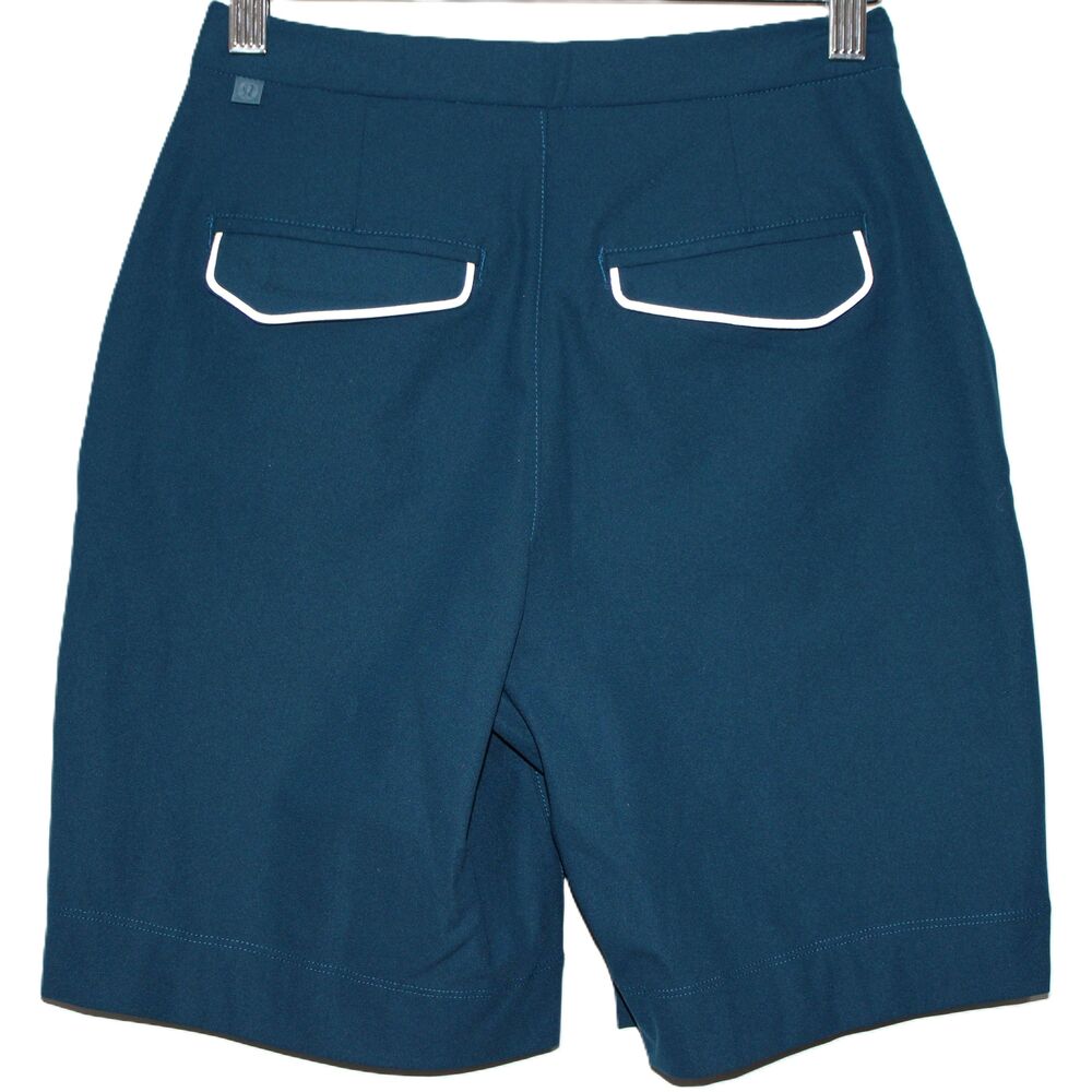 Womens Lululemon Long Story Short Poseidon Blue Pleated Bermuda Shorts Sz 2 NWOT - Picture 2 of 4